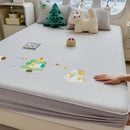 GobekUsa Cartoon Embroidered Fitted Sheet for Single Bed - All-Season Comfort