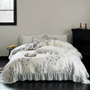 GobekUsa Lace Ruffles Princess Cotton Bedding Set, Floral Quilt Cover, Girls Wedding Home Textiles