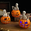 GobekUsa Halloween Skull Pumpkin Skeleton Sculpture Resin Home Decor Statuette