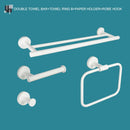 GobekUsa Bathroom Accessory Set: Towel Rack, Toilet Brush, Paper Holder, Toothbrush Holder, Soap Tray