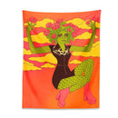 GobekUsa Cactus Girl Tapestry Wall Hanging 60s Flower Psychedelic Retro Boho Decor