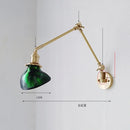 GobekUsa Ceramic Copper LED Wall Lamp with Adjustable Long Arm Swing