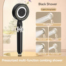 GobekUsa Black Gas Rain Mist Shower Head for High Water Pressure and Polished Look