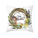 GobekUsa Easter Rabbit & Eggs Pillowcase: Festival Home Decor Flower Bunny Print Cushion Cover