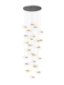 GobekUsa Crystal Glass Staircase Chandelier: Modern Nordic Luxury Living Room Lighting