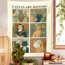 GobekUsa Cat Art Tapestry Wall Hanging Tarot Psychedelic Hippie Home Decor