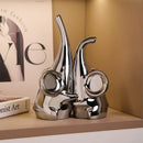 GobekUsa Elephant Sculpture: Ceramic Nordic Decor for Home & Office Shelving