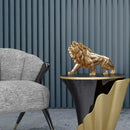 GobekUsa Golden Lion King Resin Statue Ornament for Home Office Desktop Decoration