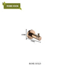 GobekUsa Bathroom Accessories Set: Rose Gold Chrome Hook, Brushed Gold Towel Rack, Stainless Steel Toilet Paper Holder