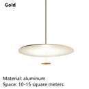 GobekUsa Gold Black Pendant Light for Living Room, Elegant Minimalist Ring Suspension Lamp