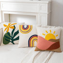 GobekUsa Cartoon Abstract Embroidery Cushion Cover 45*45 Soft Velvet Throw Pillow Case