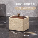 GobekUsa Double Decker Natural Stone Jewelry Organizer - 2 in 1 Floss Box & Bathroom Storage