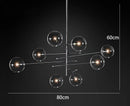 GobekUsa Black Gold Glass LED Chandelier for Living Room Bedroom Restaurant