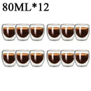 GobekUsa Double Wall Borosilicate Glass Mug Set for Tea Coffee Juice Bar Drinkware