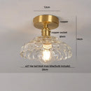 GobekUsa Amber Glass Wood LED Ceiling Light Fixture for Modern Living Room.