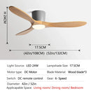 GobekUsa 52" Low Floor Fan Lights Wood Blade Remote Control Ceiling Fan Strong Winds