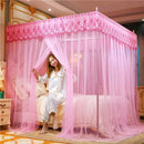GobekUsa Lace Mosquito Tent with Stainless Steel Bracket for Queen King Canopy Bed