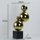 GobekUsa Golden Balls Geometric Metal Sculpture Room Desk Decoration Ornaments