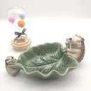 GobekUsa Hedgehog Ceramic Fruit Plate: Handcrafted Animal Jewelry Tray & Storage Container