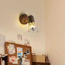 GobekUsa Japanese Walnut Wood Wall Lamp with Zipper Switch for Bedroom or Hallway
