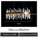 GobekUsa K9 Crystal LED Round Chandelier for Kitchen Living Room Bedroom Decor