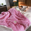 GobekUsa Cozy Coral Fleece Double Blanket for Beds - Super Soft Plush Quilt