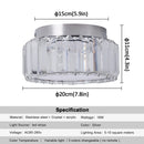 GobekUsa Big Crystal LED Circle Chandelier Ceiling Lamp, RC Dimmable for Bedroom Living Room