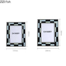 GobekUsa Black White Plaid Metal Photo Frame Abstract Desktop Decoration Display Frames