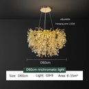 GobekUsa Golden Dendrite Crystal LED Ceiling Chandelier - Luxe Living Room Lighting