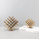 GobekUsa Geometric Block Metal Sculpture Abstract Square Decor Figurines, Home Decor Accessories