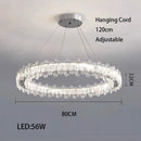 GobekUsa Crystal LED Ceiling Chandelier: Modern Dimmable Lighting Fixture for Stylish Home Decor