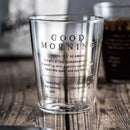 GobekUsa Glass Breakfast Cup Gold Letter Print for Coffee Milk Juice Tea Home Office