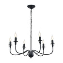 GobekUsa Black Iron Chandelier LED Candle Light Fixture for Home & Hospitality