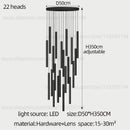 GobekUsa Cylindrical LED Staircase Chandelier Suspension Light - Modern Villa Water Pipe Fixture