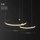 GobekUsa Black Gold Chandelier Creative Italian Design Light Metal LED Rings Circle