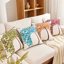 GobekUsa Butterfly Tree Embroidered Cushion Cover for Office Sofa & Home Decoration.