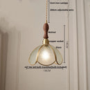 GobekUsa LED Wood Walnut & Green Glass Pendant Light - Nordic Modern Style