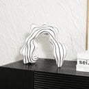 GobekUsa Golden Ring Black and White Striped Abstract Resin Figurines Home Decor