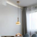 GobekUsa LED Pendant Light Ash Wood White Ceramic Japanese Style Hanging Lamp