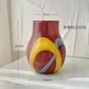 GobekUsa Irregular Geometric Graffiti Glass Vase for Floral Arrangement and Home Decoration