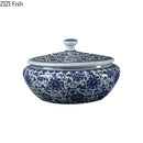 GobekUsa Blue Flower Ceramic Tea Caddy Jar - Living Room Decor or Home Ornament