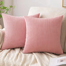 GobekUsa Corduroy Striped Throw Pillow Covers - Soft Decorative Cushion Cases