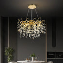 GobekUsa Golden Branch Ceiling Crystal Chandelier for Bedroom Living Room Lighting