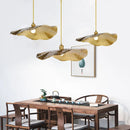 GobekUsa Gold Lotus Leaf Pendant Light: Nordic Luminaire for Living Room and Bedroom Decor
