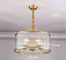 GobekUsa Glass Chandelier: Golden Copper Luxury Ceiling Pendant Light Fixture for Living Room