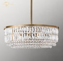 GobekUsa Crystal Round Pendant Chandelier for Dining and Living Room