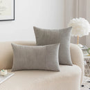 GobekUsa Corduroy Striped Patchwork Throw Pillow Covers Set, Farmhouse Style Yellow Classic Pillowcases
