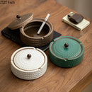 GobekUsa Ceramic Ashtray with Lid - Stylish Smoking Accessories for Home and Office