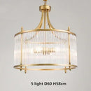 GobekUsa Golden Copper Glass Chandelier LED Ceiling Pendant Light