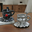 GobekUsa Joker Head Cup & Saucer Porcelain Coffee Mug Set - Clown Character Tea Teacup